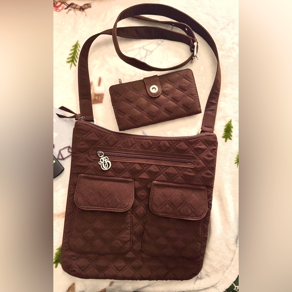 Vera Bradley Chocolate Quilted Crossbody Bag
